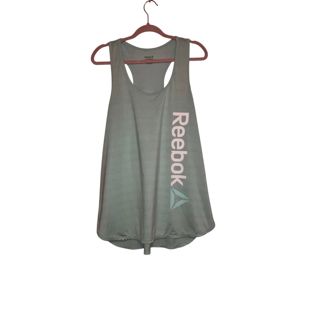 Reebok Light Blue Graphic Athletic Tank Top Size XL